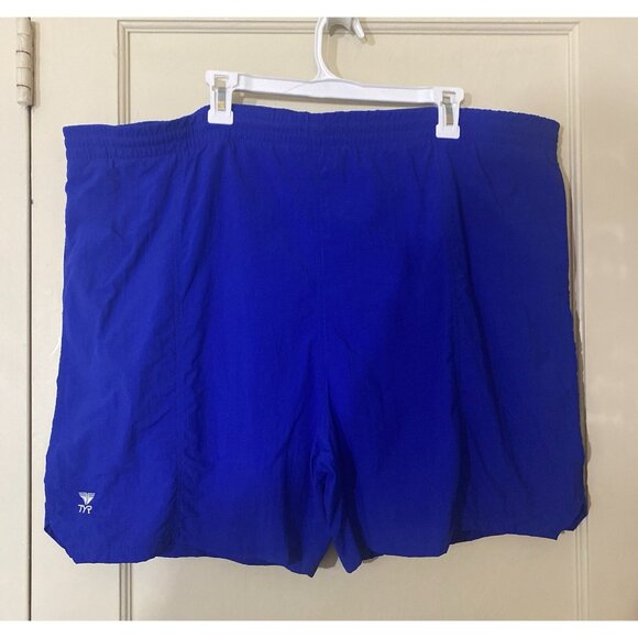 TYR Men's Swimsuit Swim Trunks XXL Blue Polyester Mesh Lined Drawstring Pockets - Picture 10 of 10
